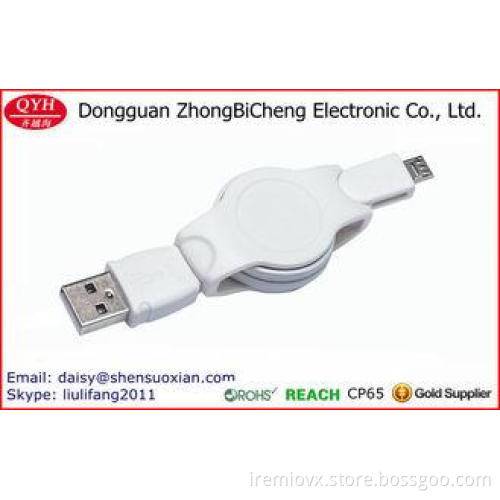 Sync Data Charging Retractable Flat Micro USB Cable